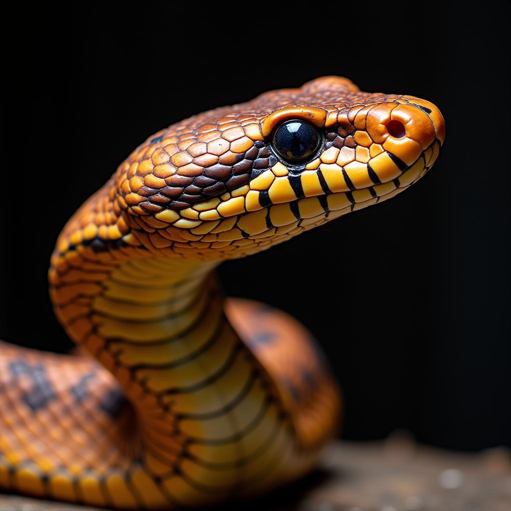 African copper cobra portrait