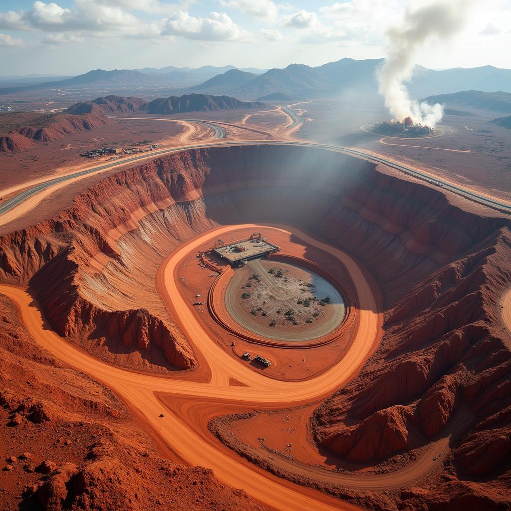 Vast open-pit copper mine in Africa