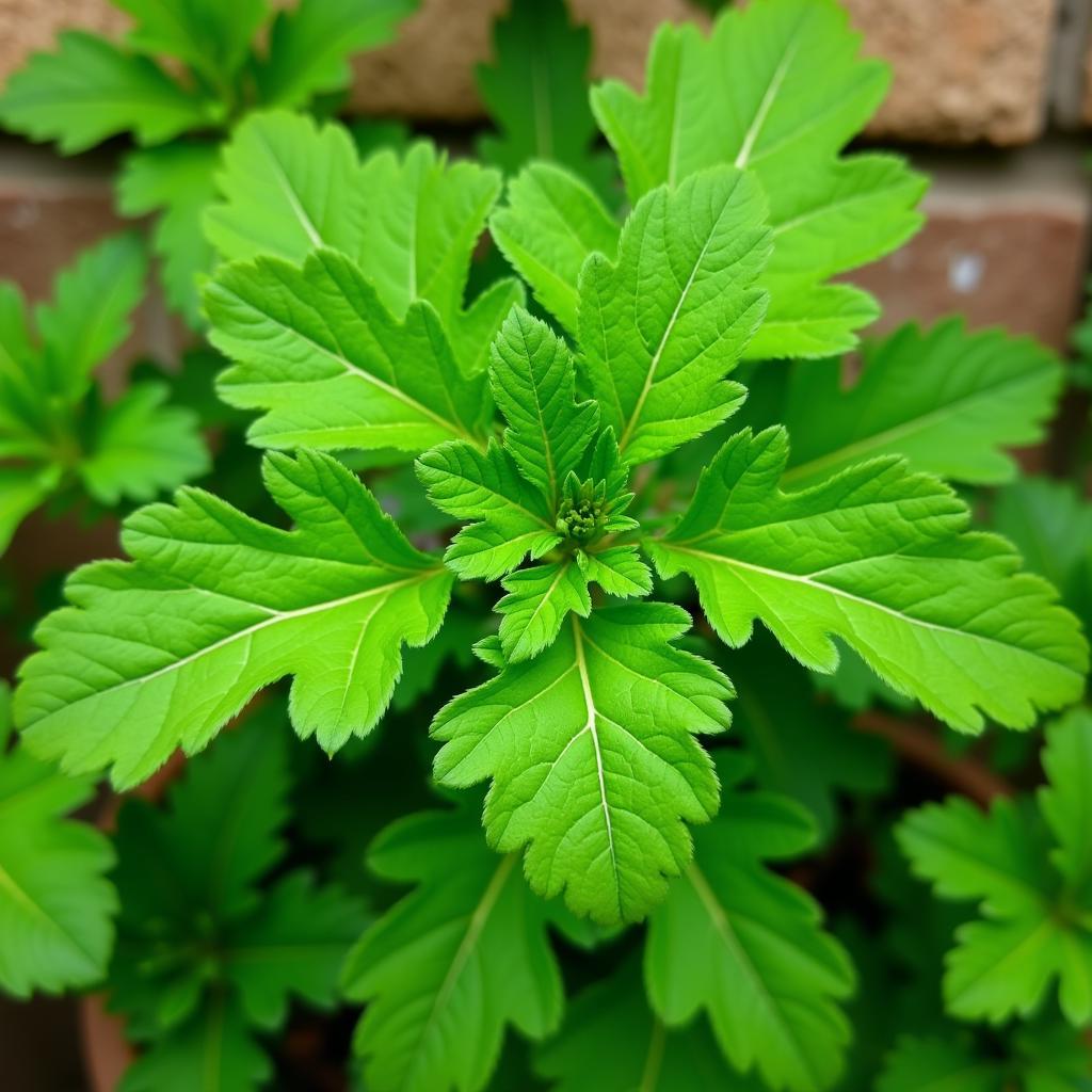 African Coriander Plant Growing in a Garden