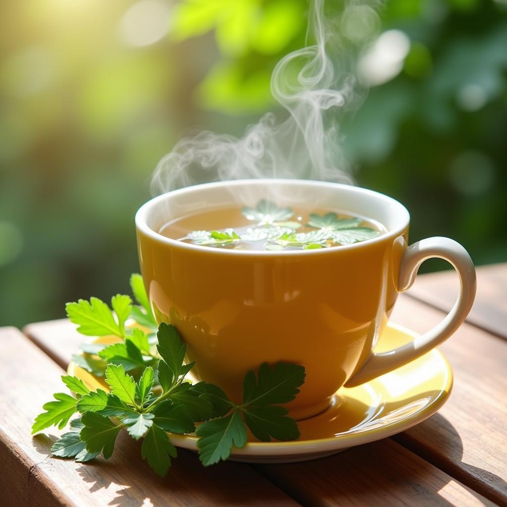 Preparing African Coriander Tea for its Health Benefits