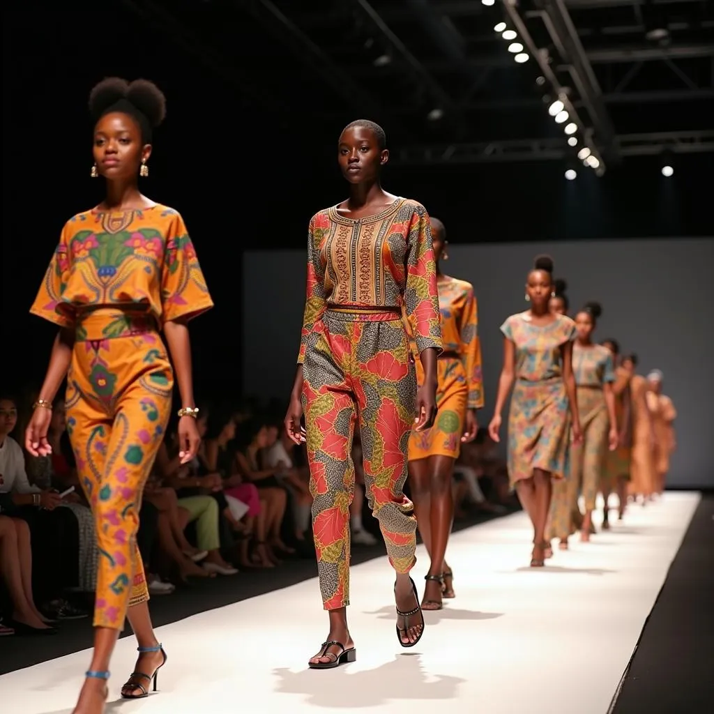 Modern fashion show featuring African-inspired designs