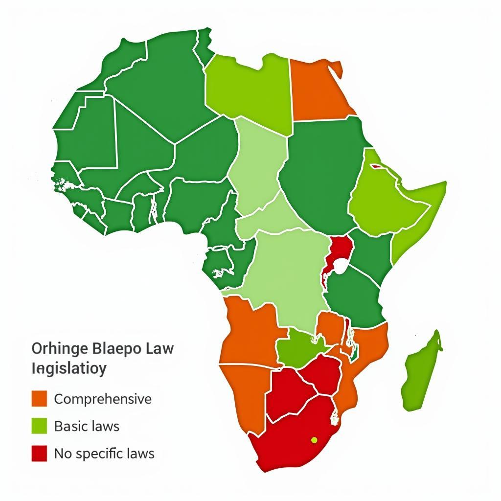 Map of Africa Highlighting Countries with Data Protection Laws