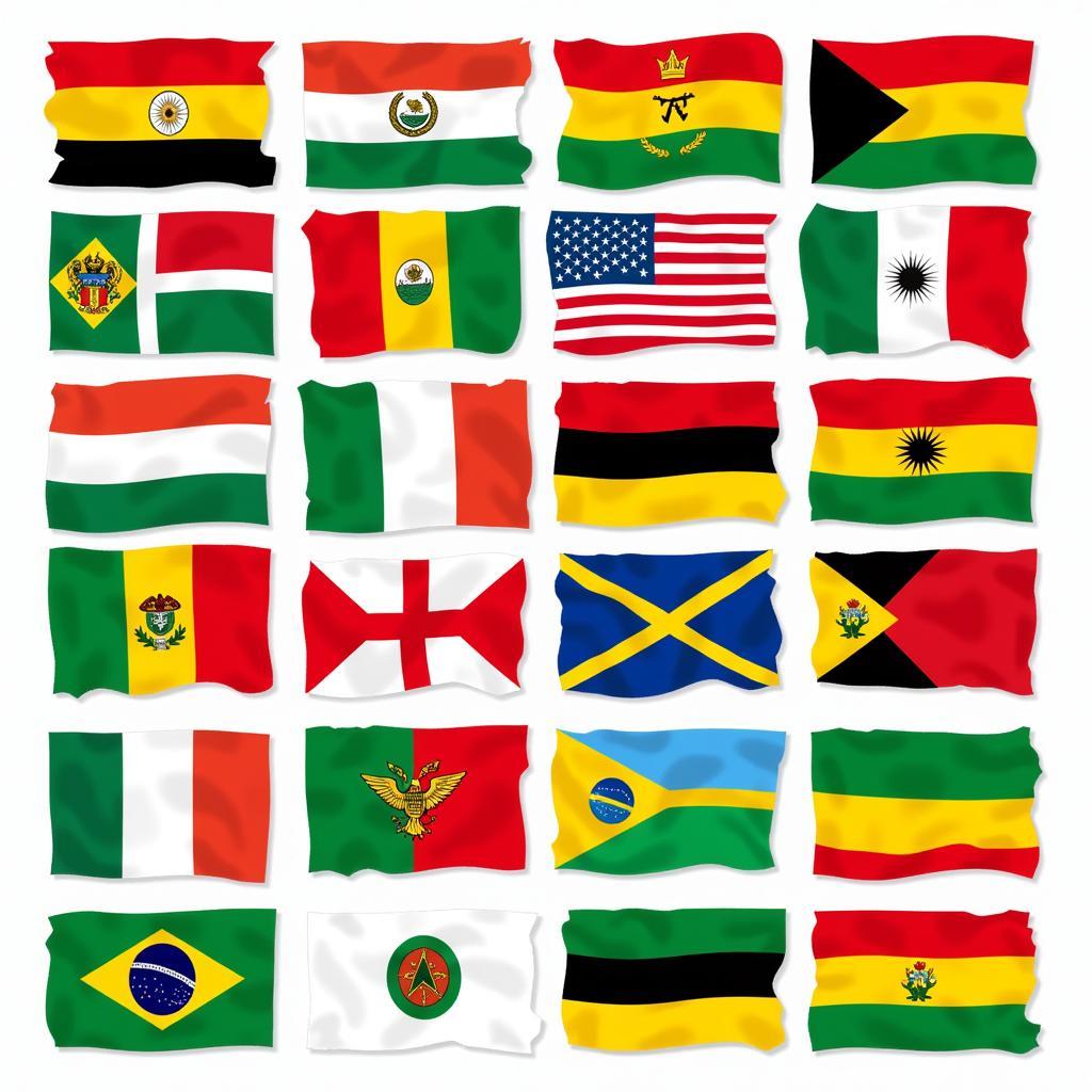 An overview of various African country flags.