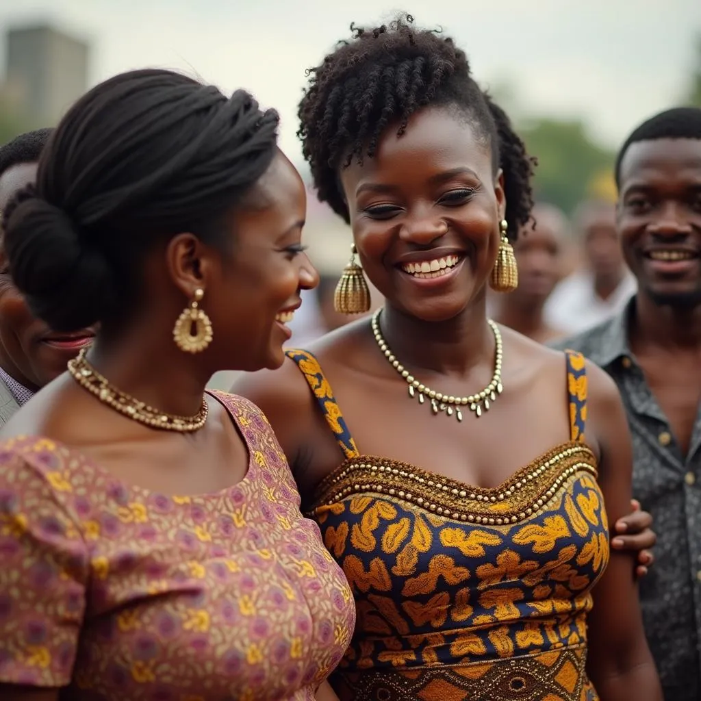 African Couple Meeting Family