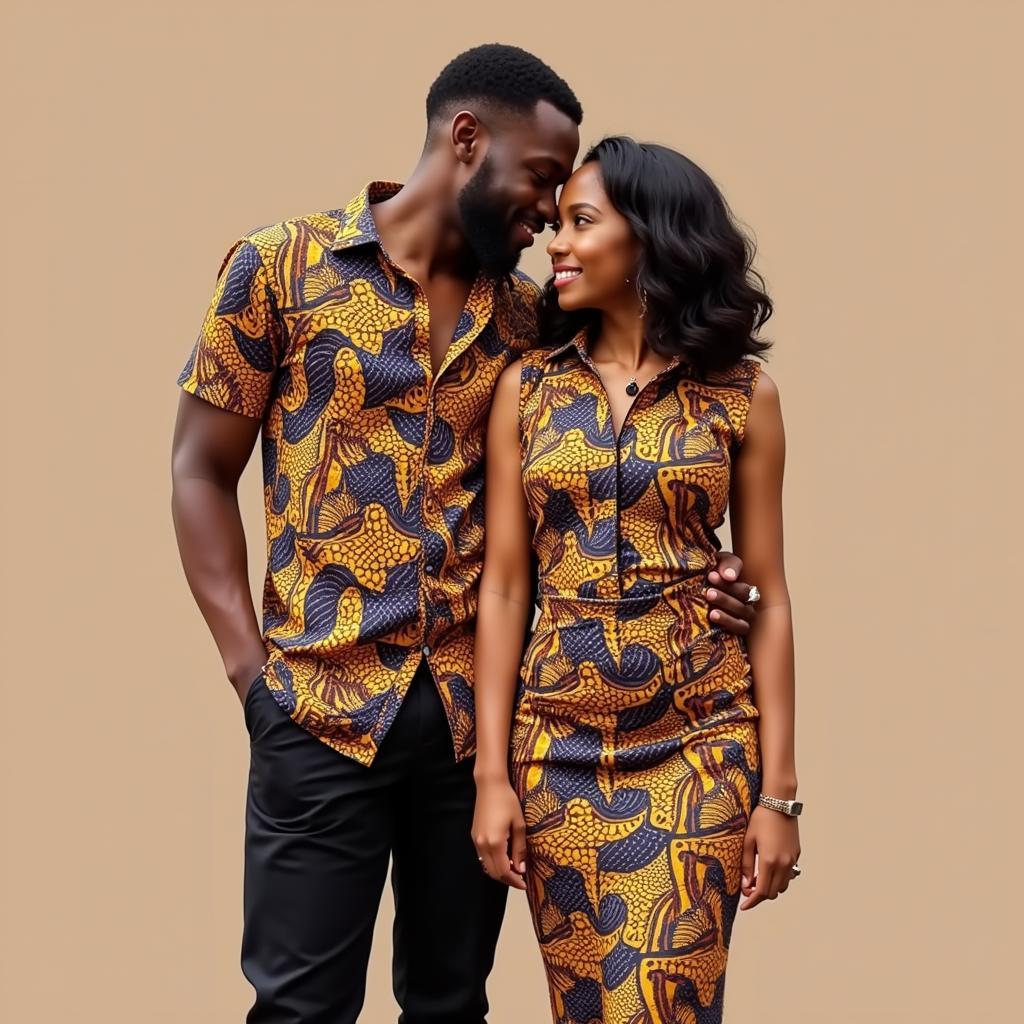 African Couple in Modern Ankara Styles