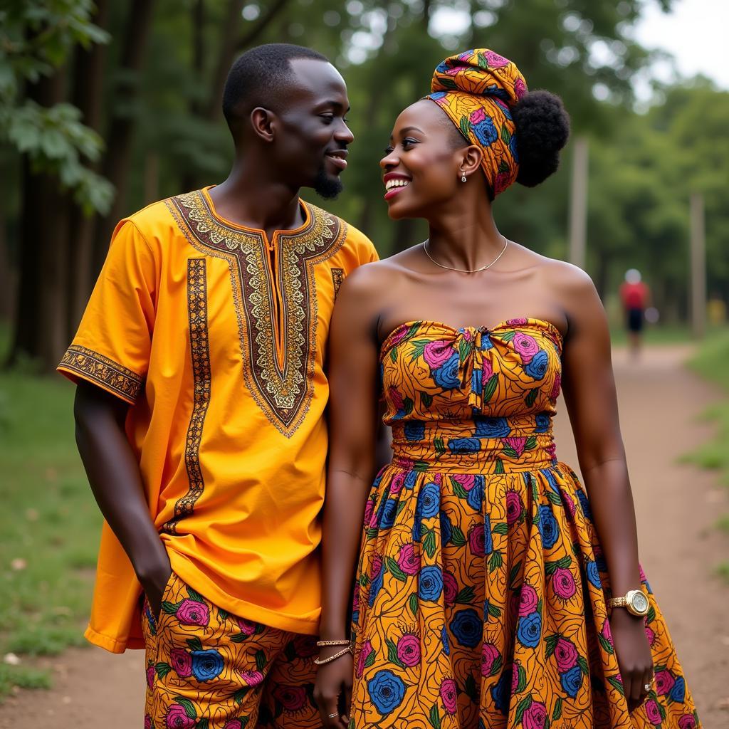 African Couple in Traditional Wear