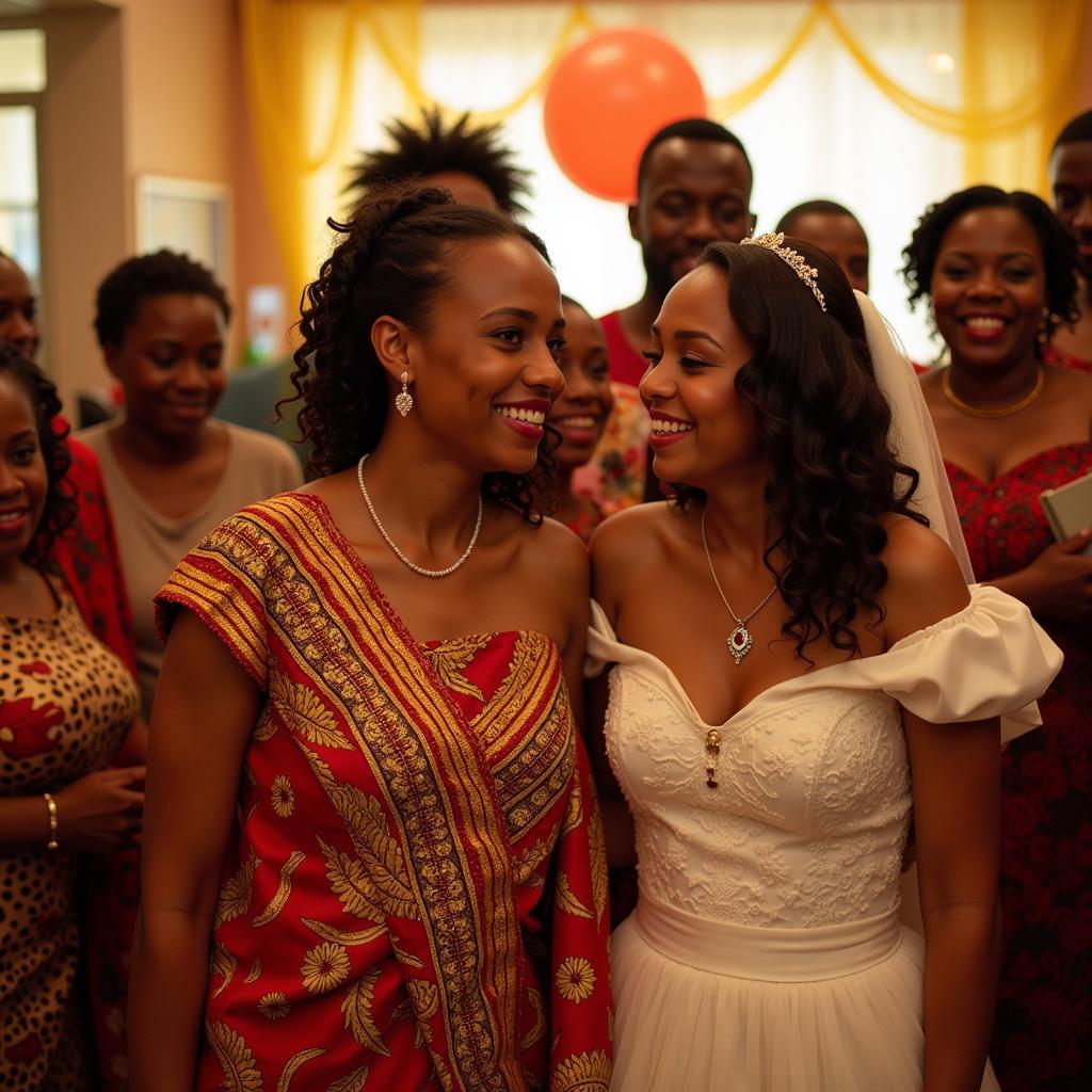 African couple celebrating their wedding