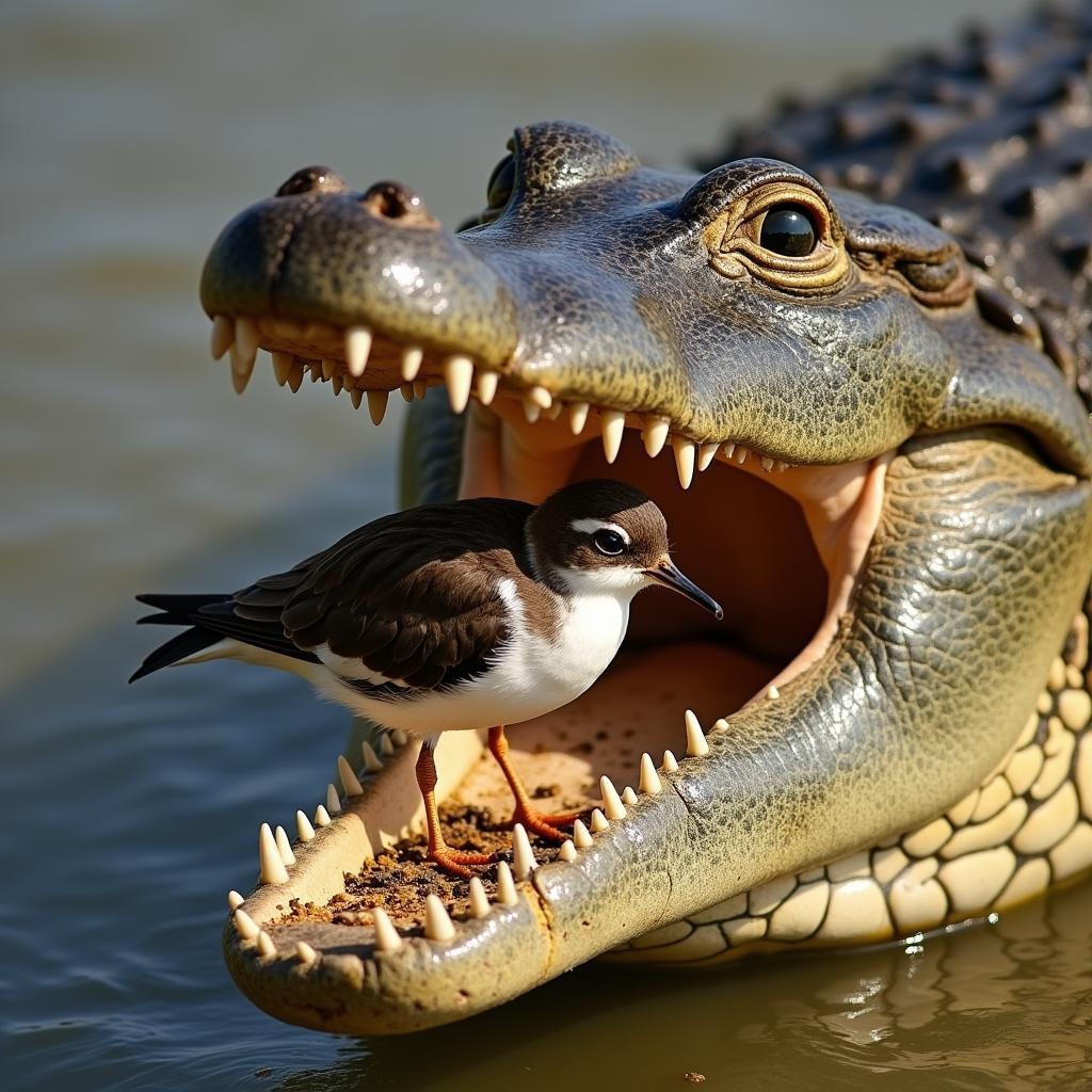 African Crocodile and Egyptian Plover Symbiosis