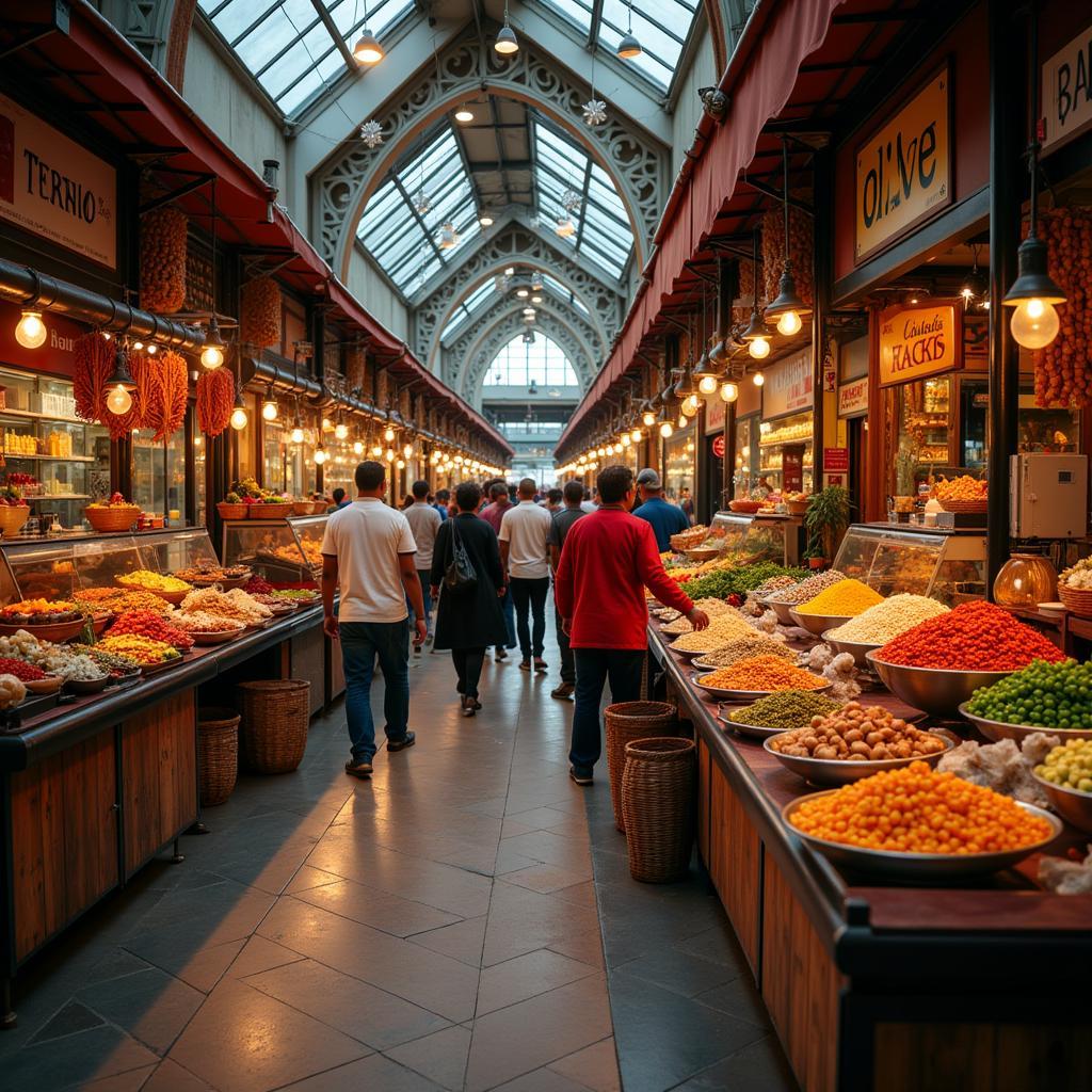 Vibrant Interior of an African Cuisine Forum Mall