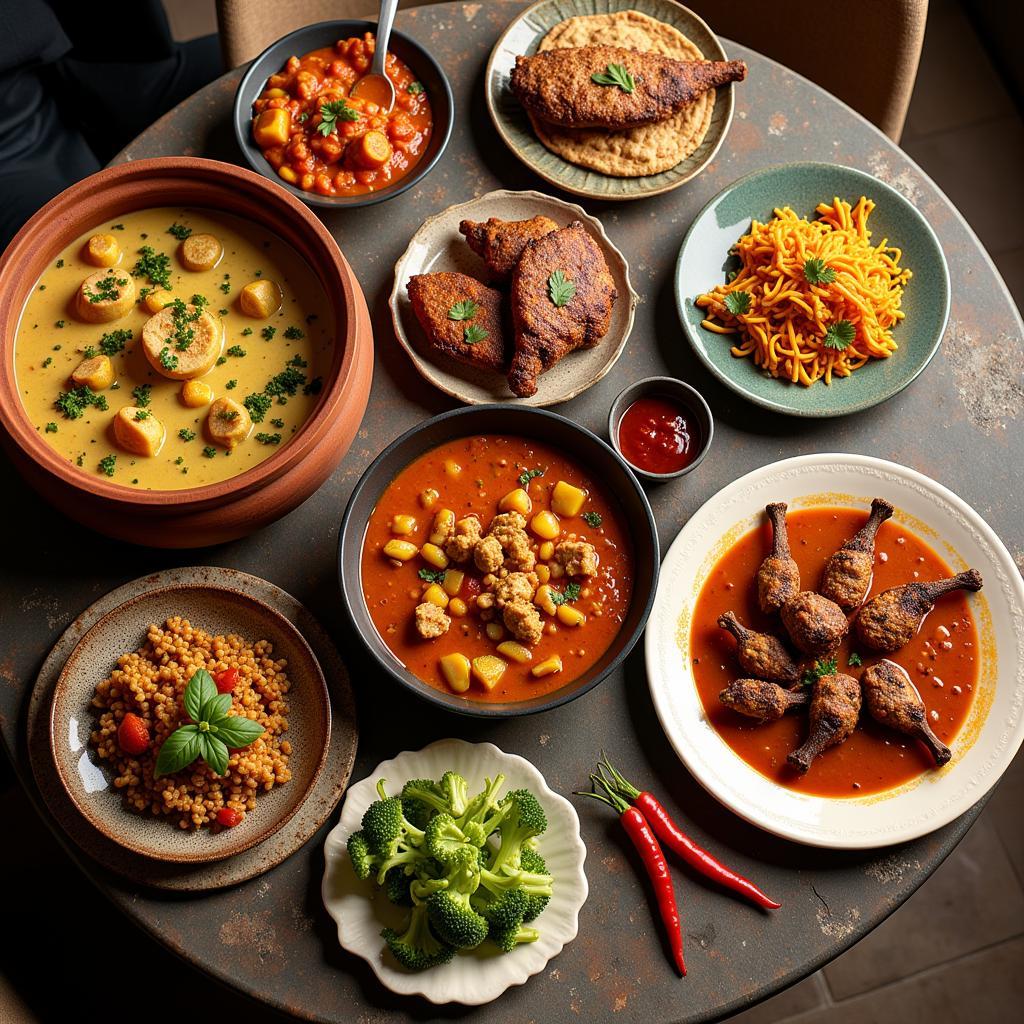 A Colorful Spread of African Dishes