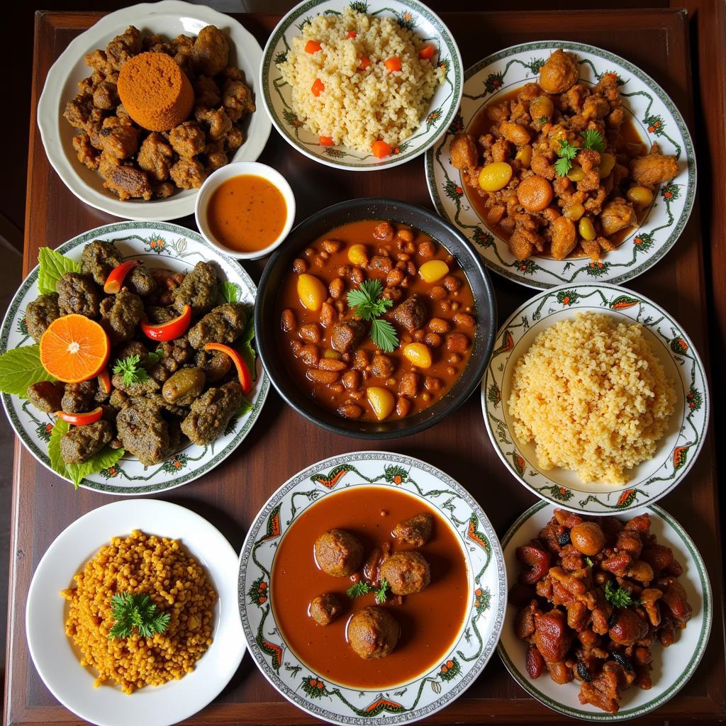 A Colorful Spread of Traditional African Dishes