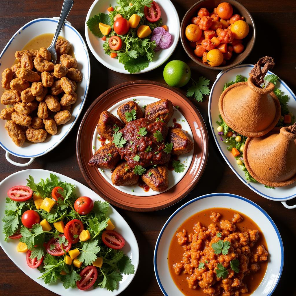 Variety of Delicious African Dishes