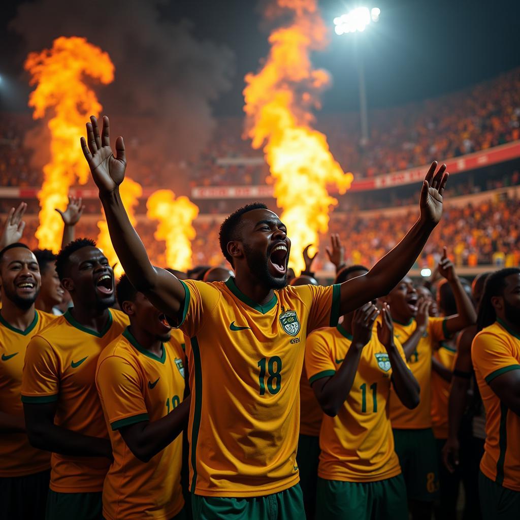 Fans celebrating a goal during the 2019 African Cup of Nations