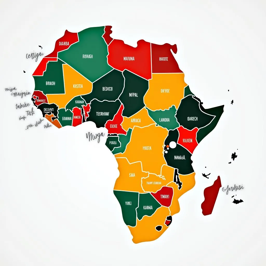 Map of African Currencies