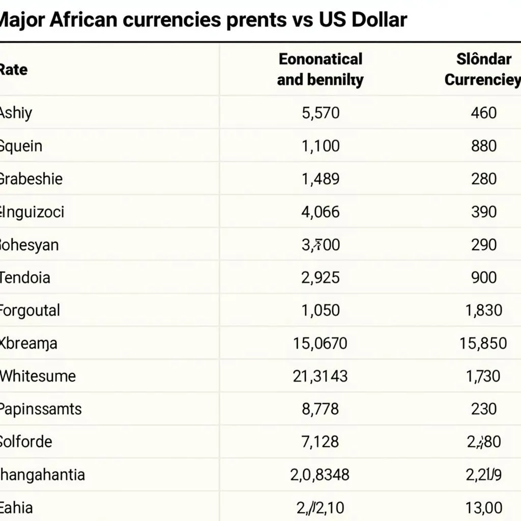 African Currency Exchange Rates