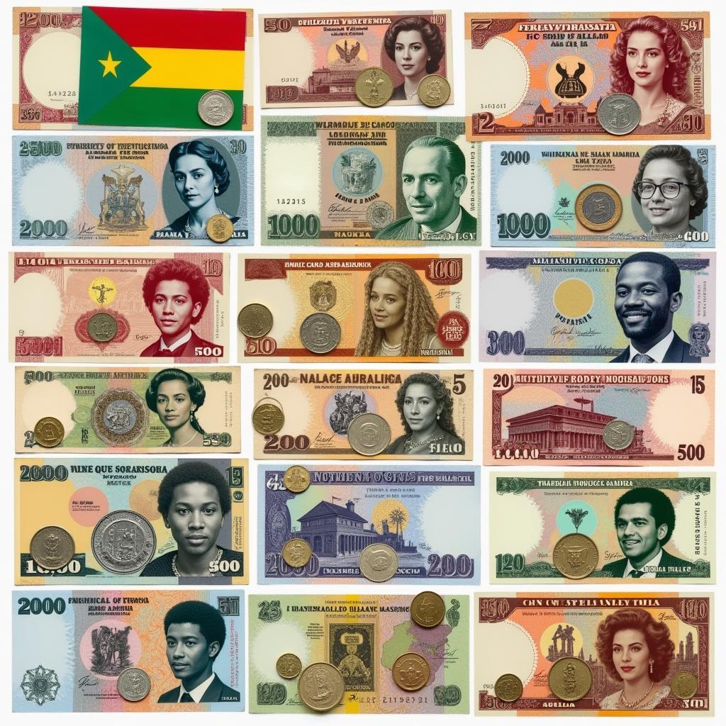 Variety of African currencies