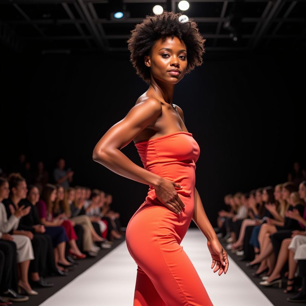 African Curvy Model Owning the Runway