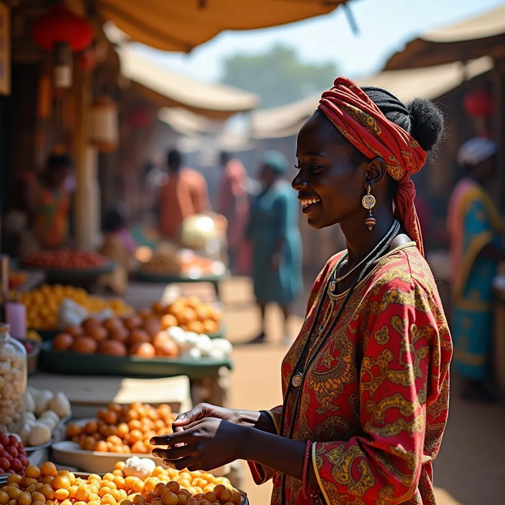 Busy market in Africa