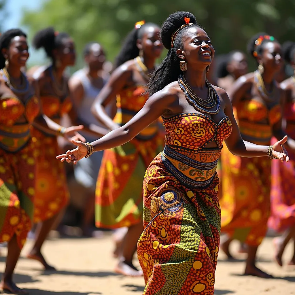 African tribal dance performance