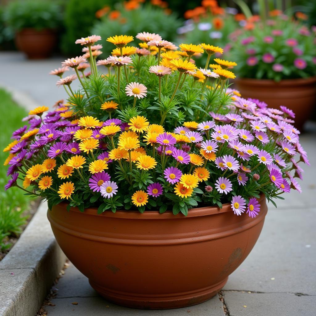 African Daisy Ground Cover Spilling from a Container