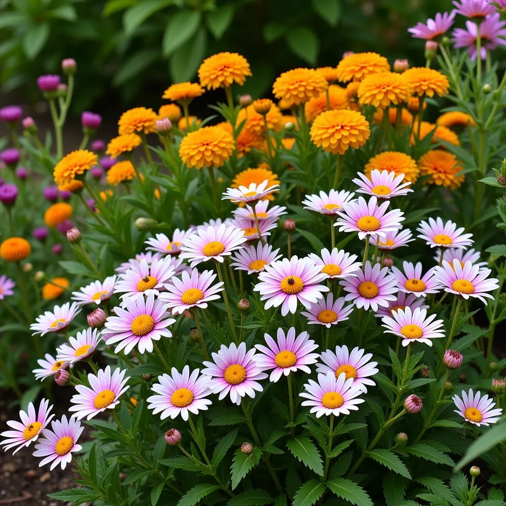 Vibrant African Daisies Flourishing in a Garden Bed