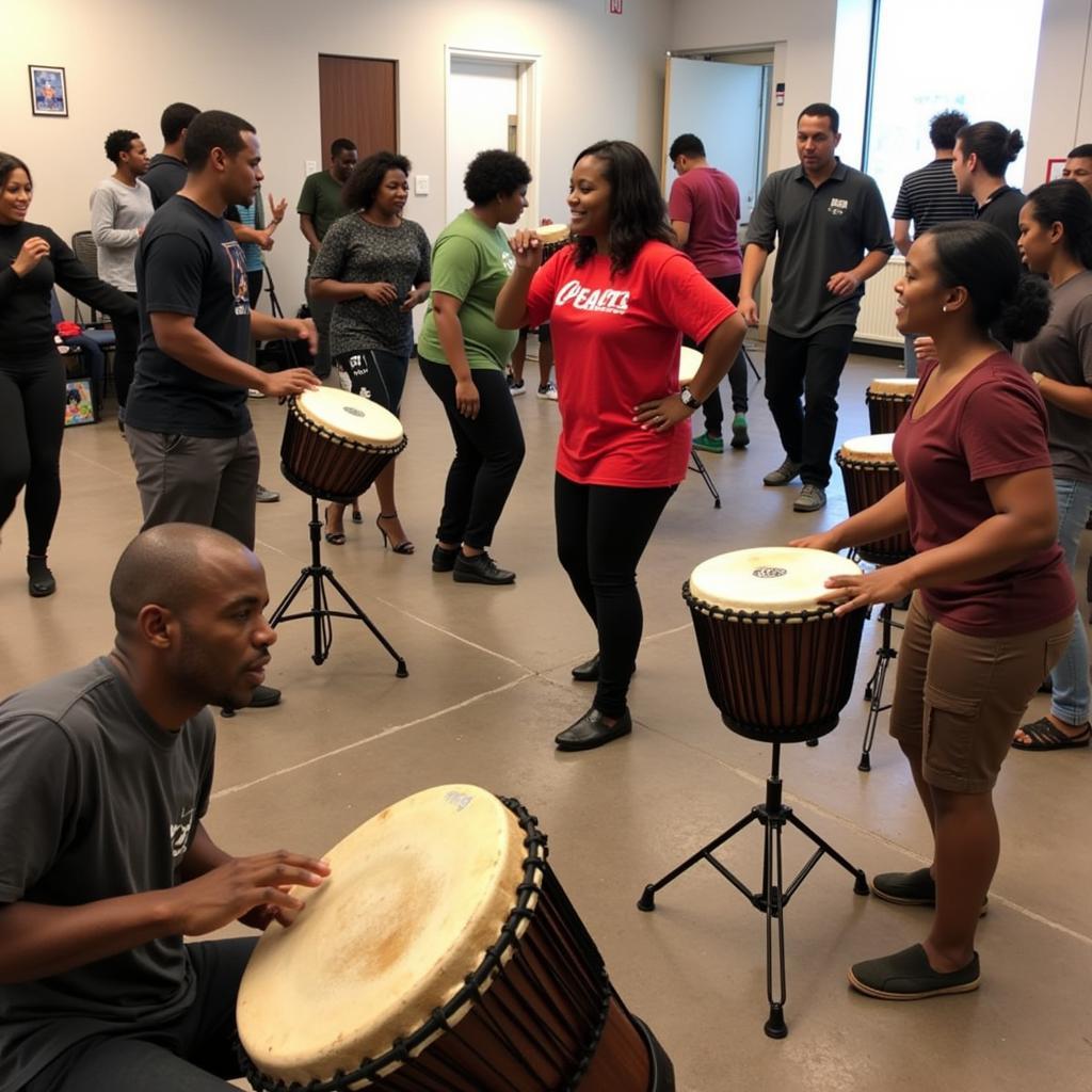 Guinean Drumming in Tallahassee African Dance Class