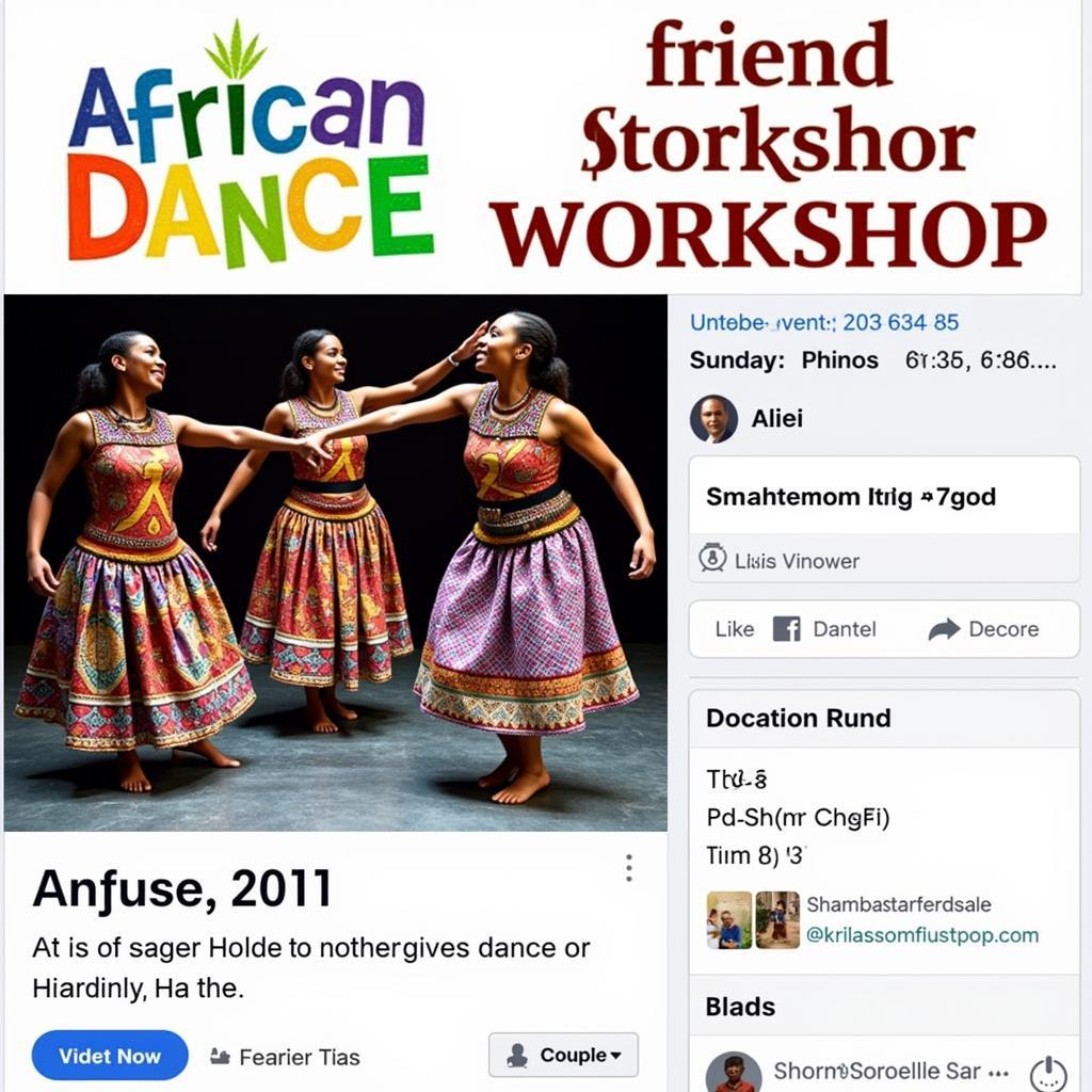 African Dance Group Promoting Event on Facebook