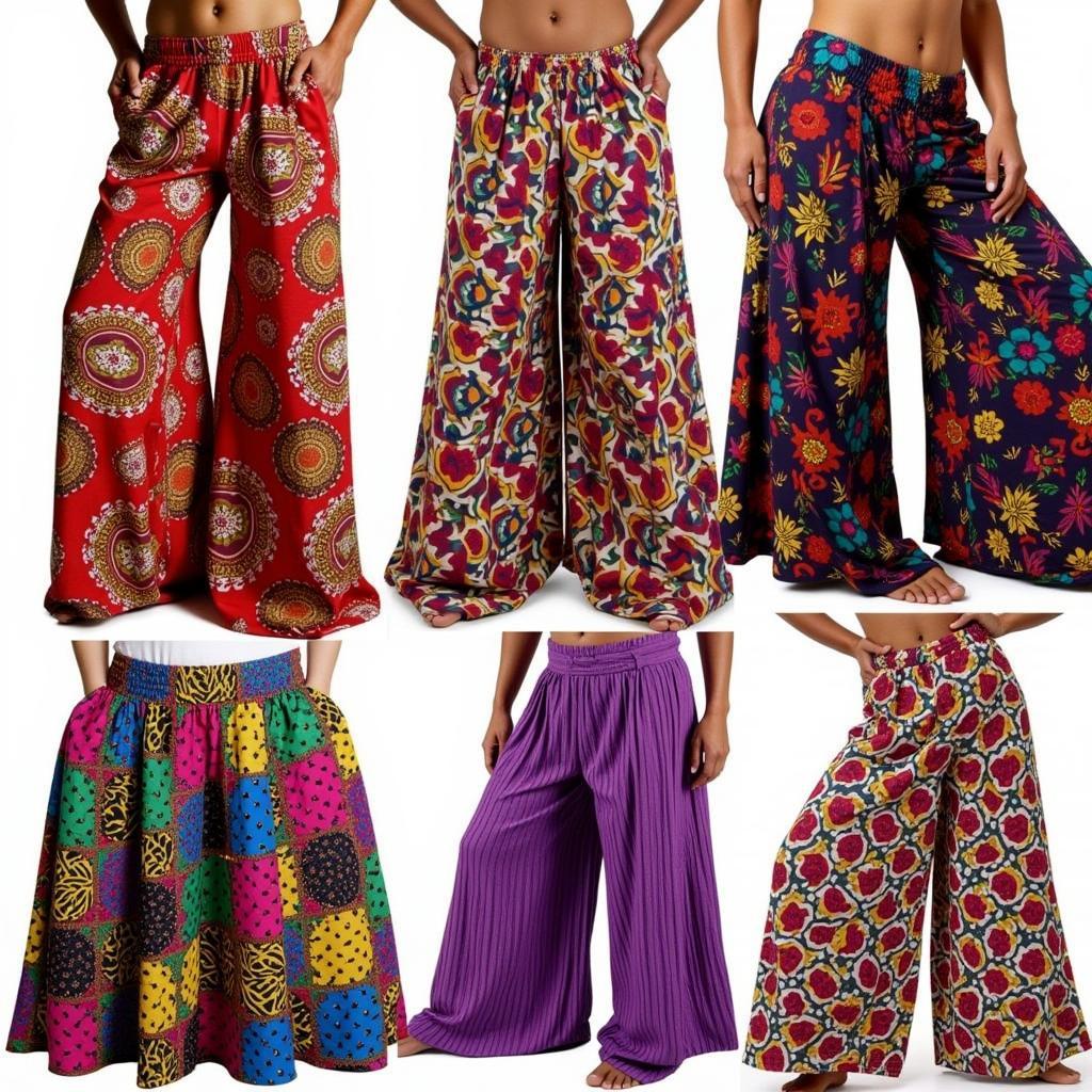 Various styles of African dance pants