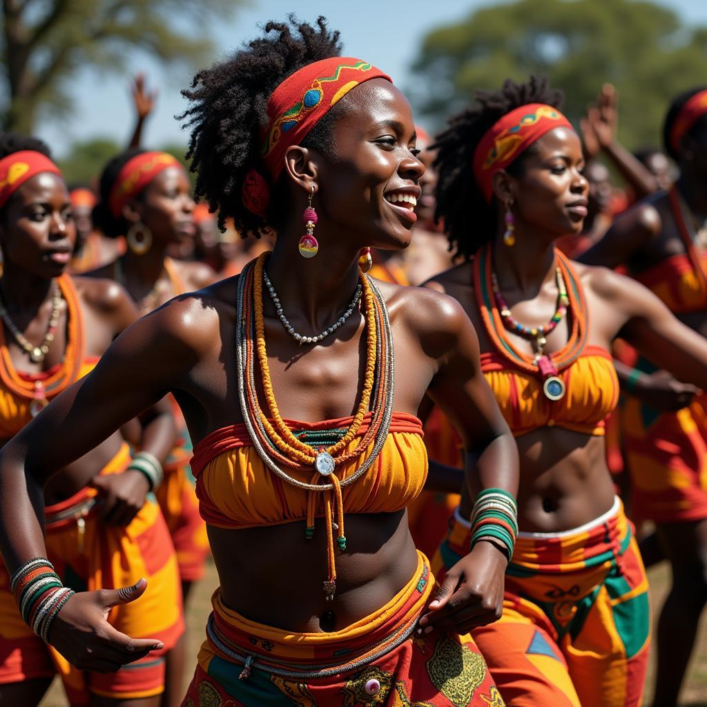 Energetic traditional African dance performance