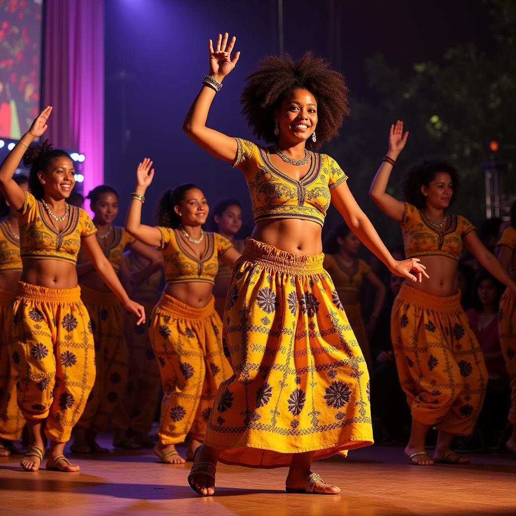 A Vibrant African Dance Performance Captivating an Indian Audience