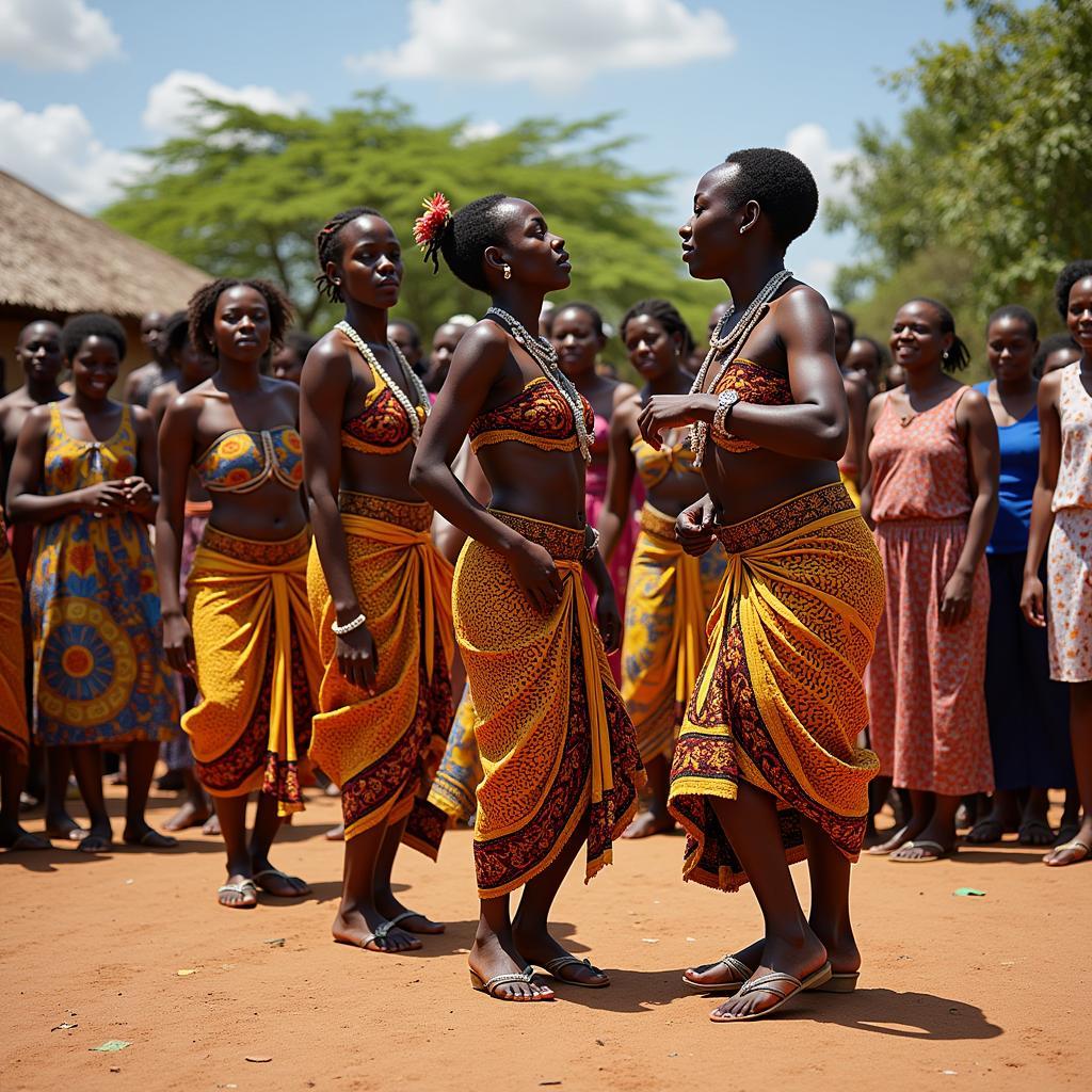 Traditional African dance performance at African Beach Village