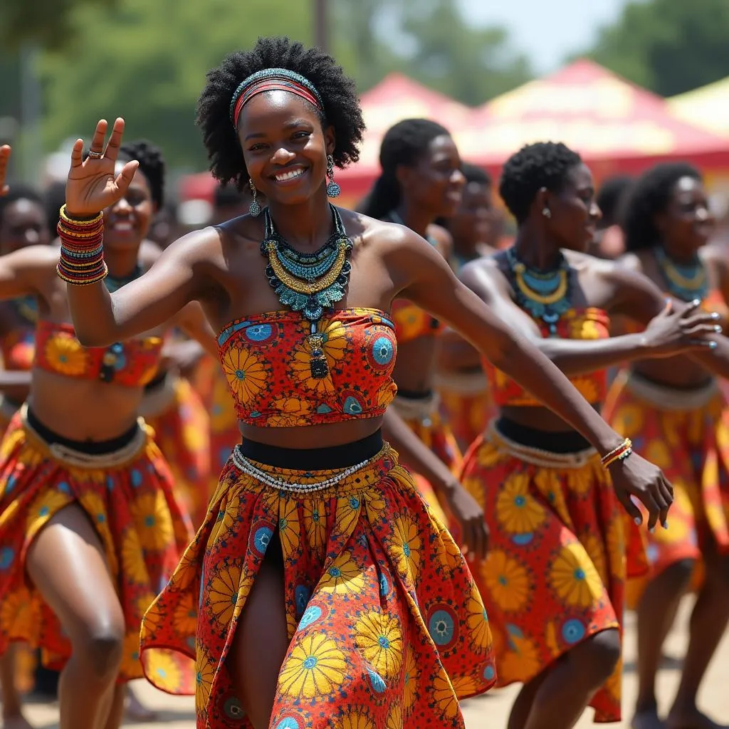 African dance performers celebrating cultural heritage