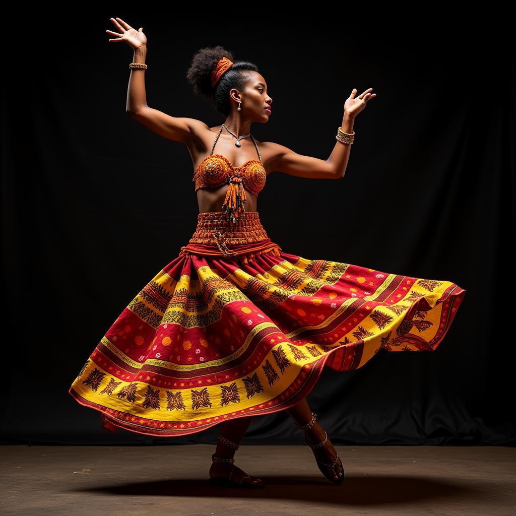 African dancer in traditional costume