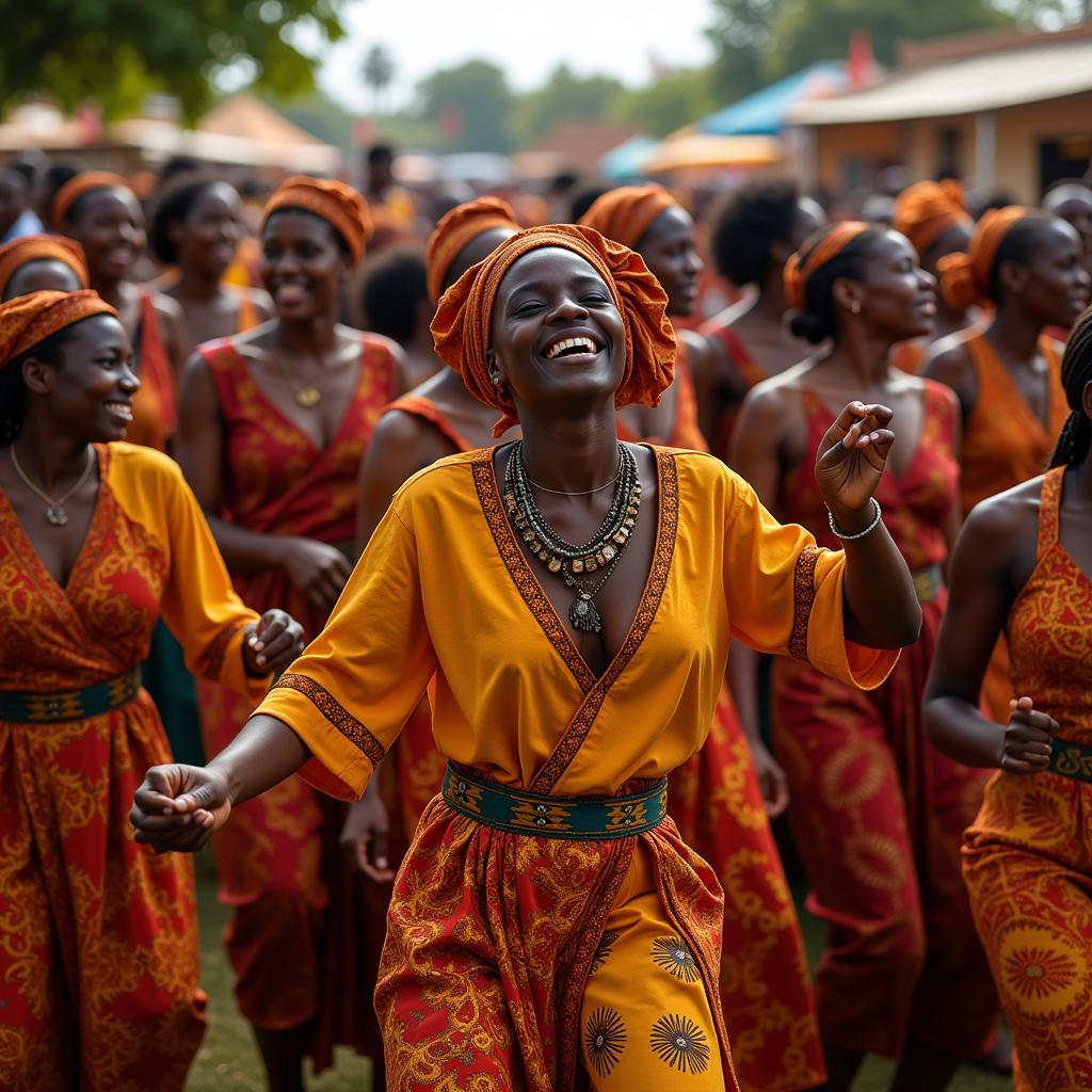 Dynamic African Dancers in Celebration