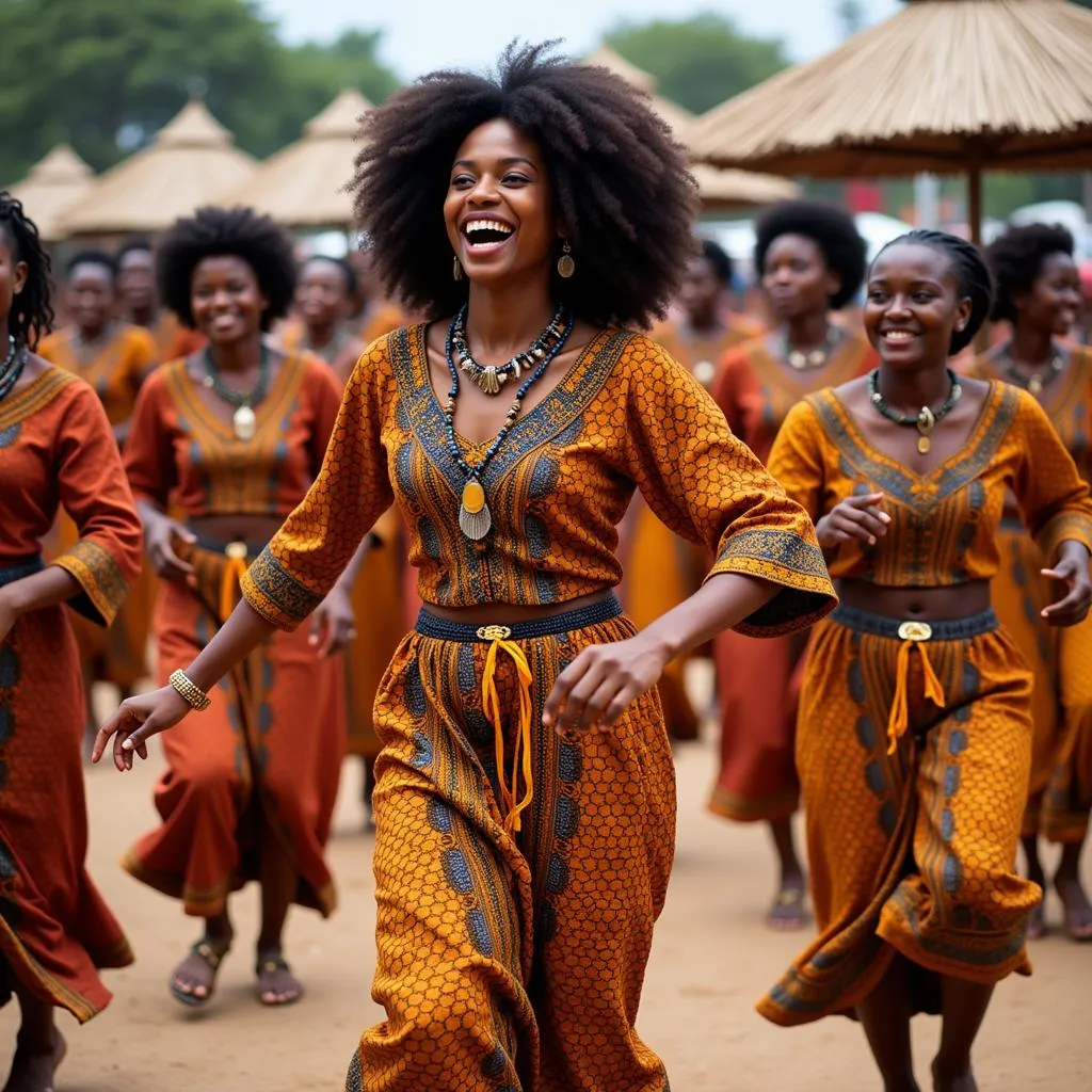 African Dancers in Traditional Attire