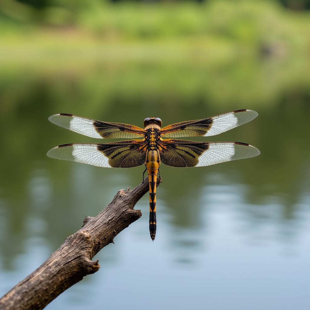 African darter perched on a branch