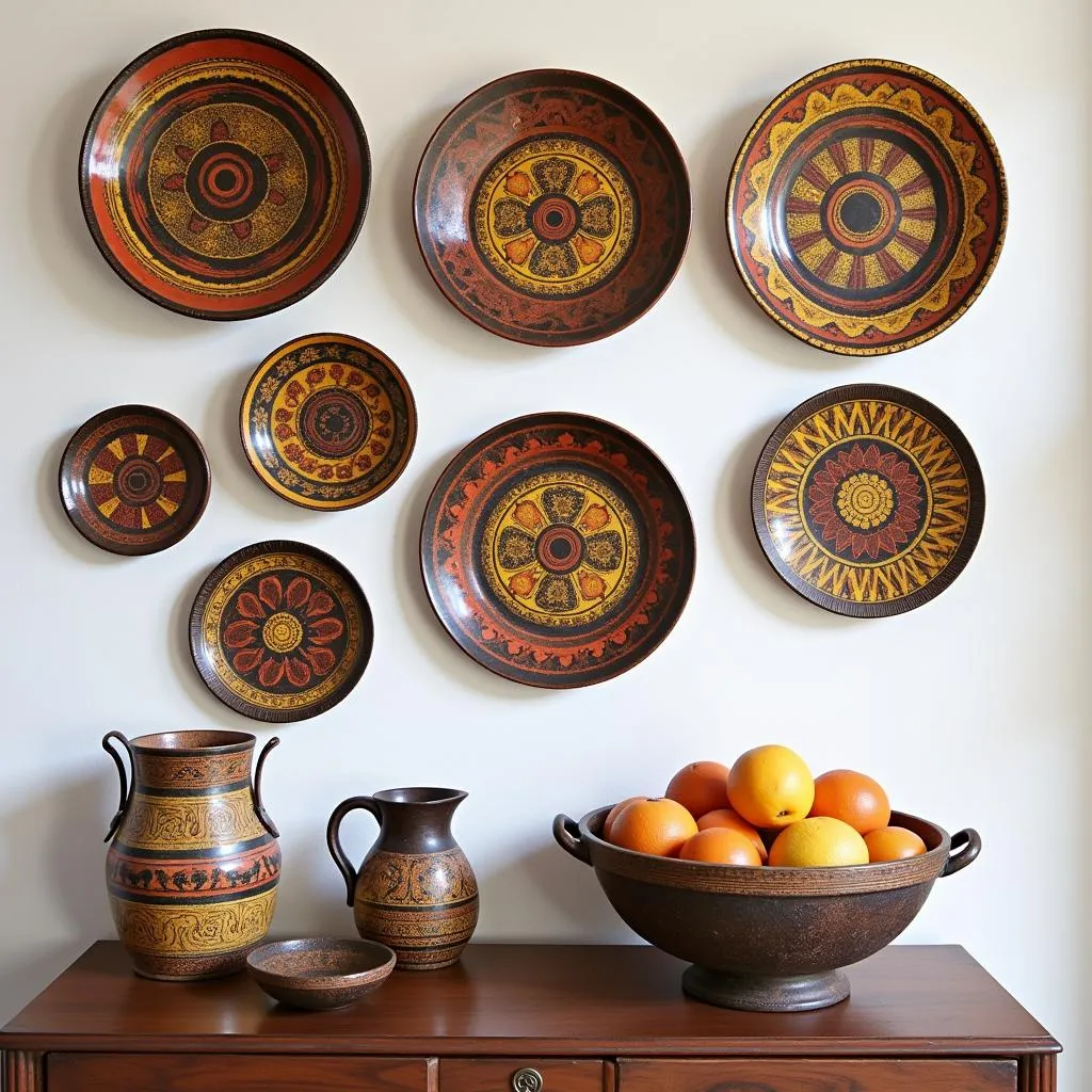 African Decorative Plate Wall Display