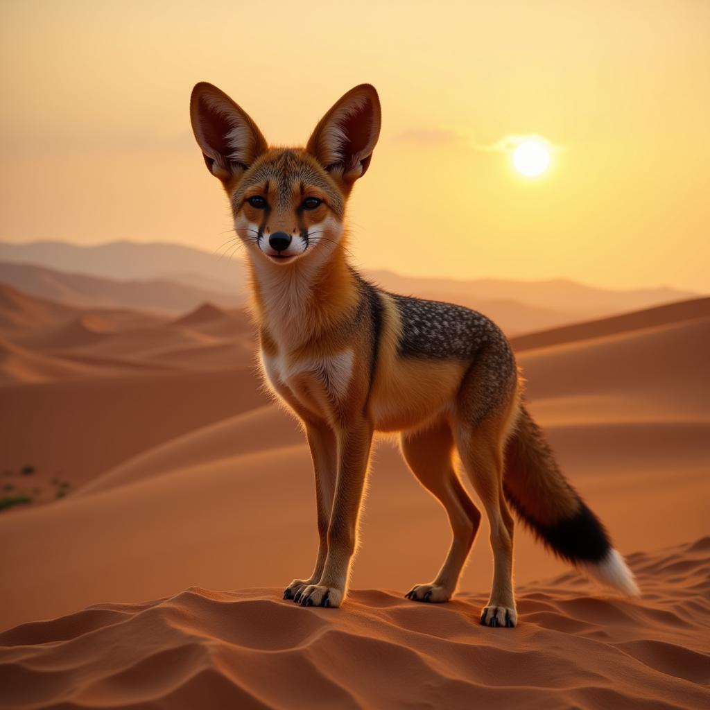 African desert fox in Sahara Desert