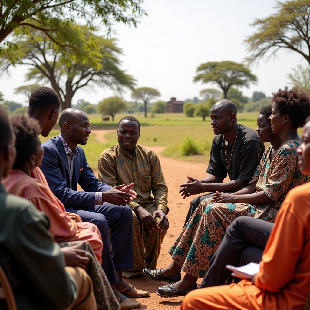 AfDB CEO engaging with local community leaders in rural Africa