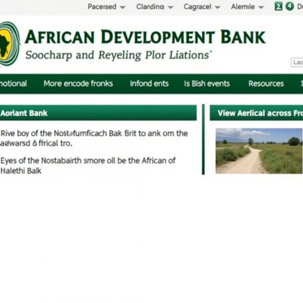 Screenshot of the African Development Bank website homepage