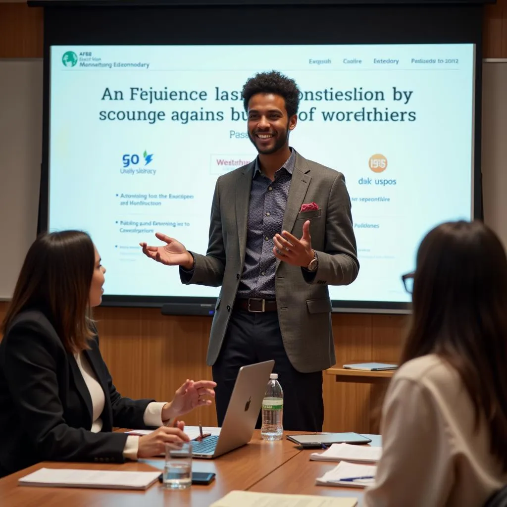 Young Professional Delivering a Presentation at the AfDB