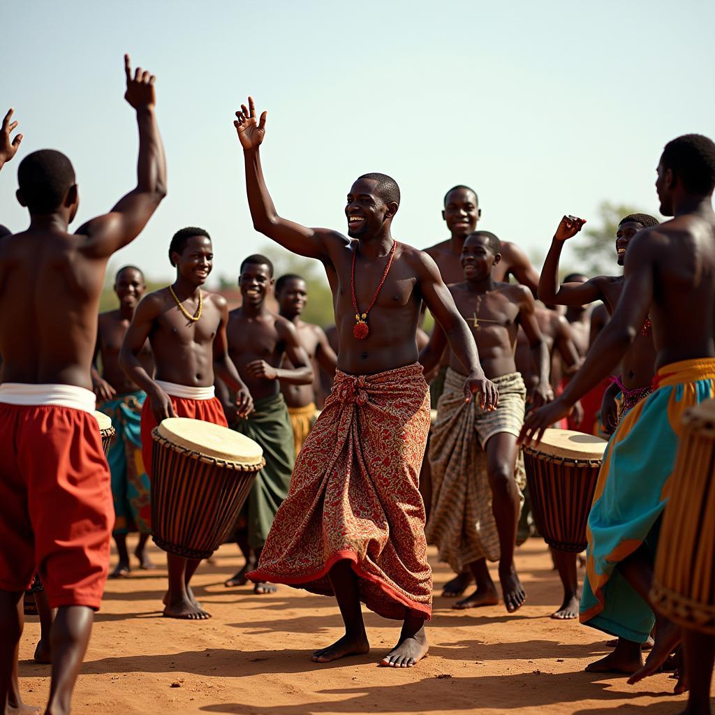 Traditional djembe performance