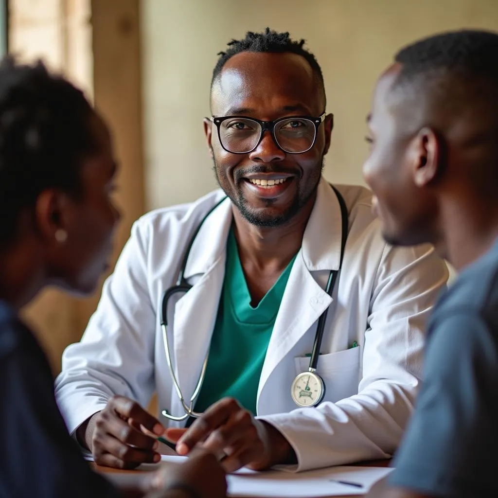 African Doctor Explaining Malaria Prevention