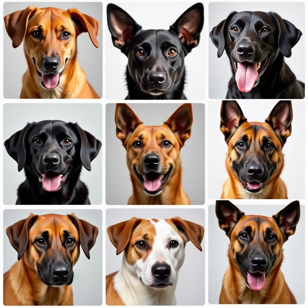 Collage of popular African dog breeds