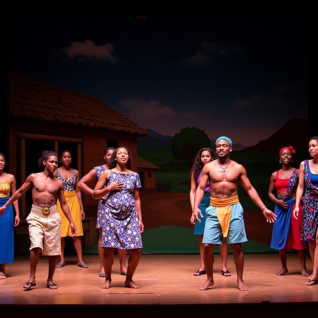 A vibrant African drama performance