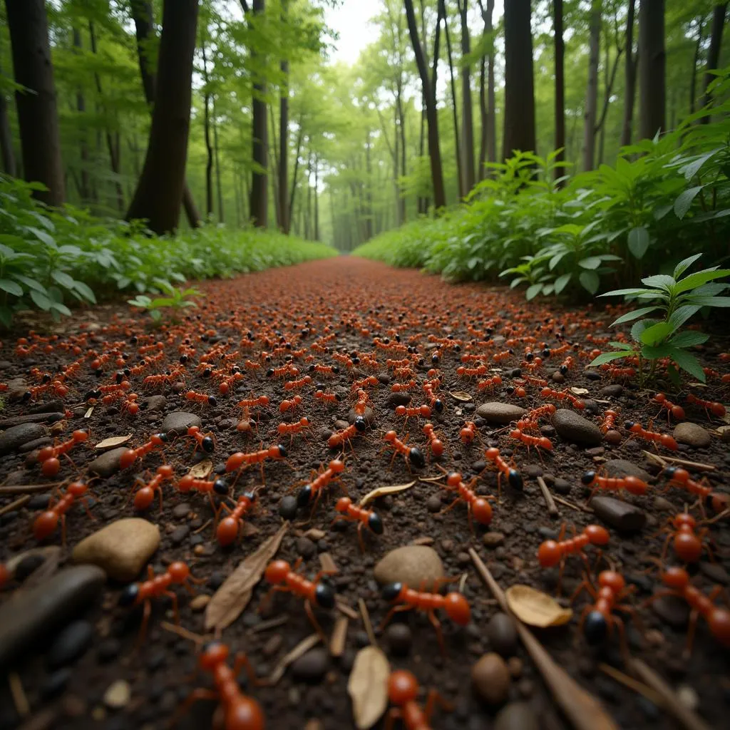 Driver Ant Colony on the Move