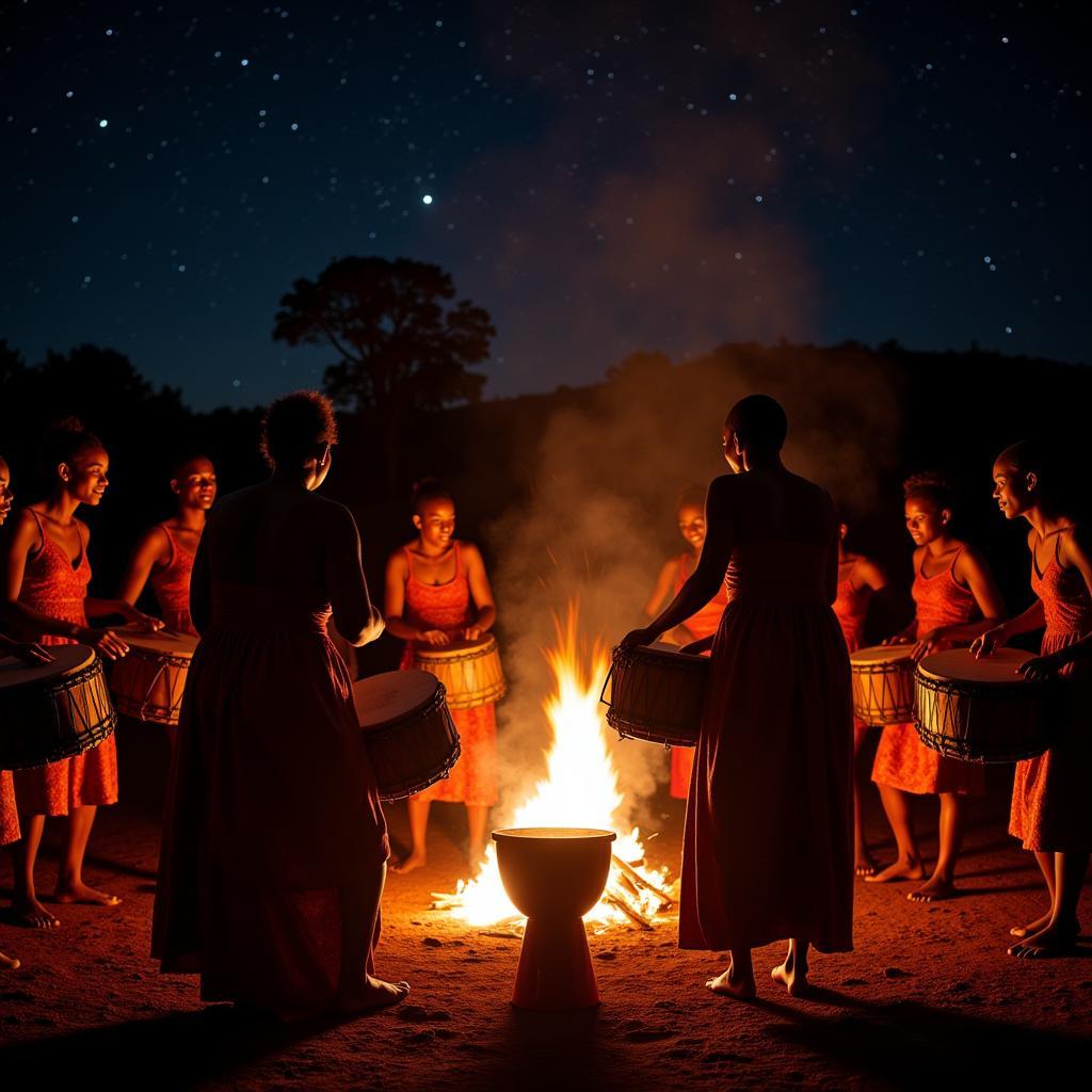 Traditional African drum ceremony