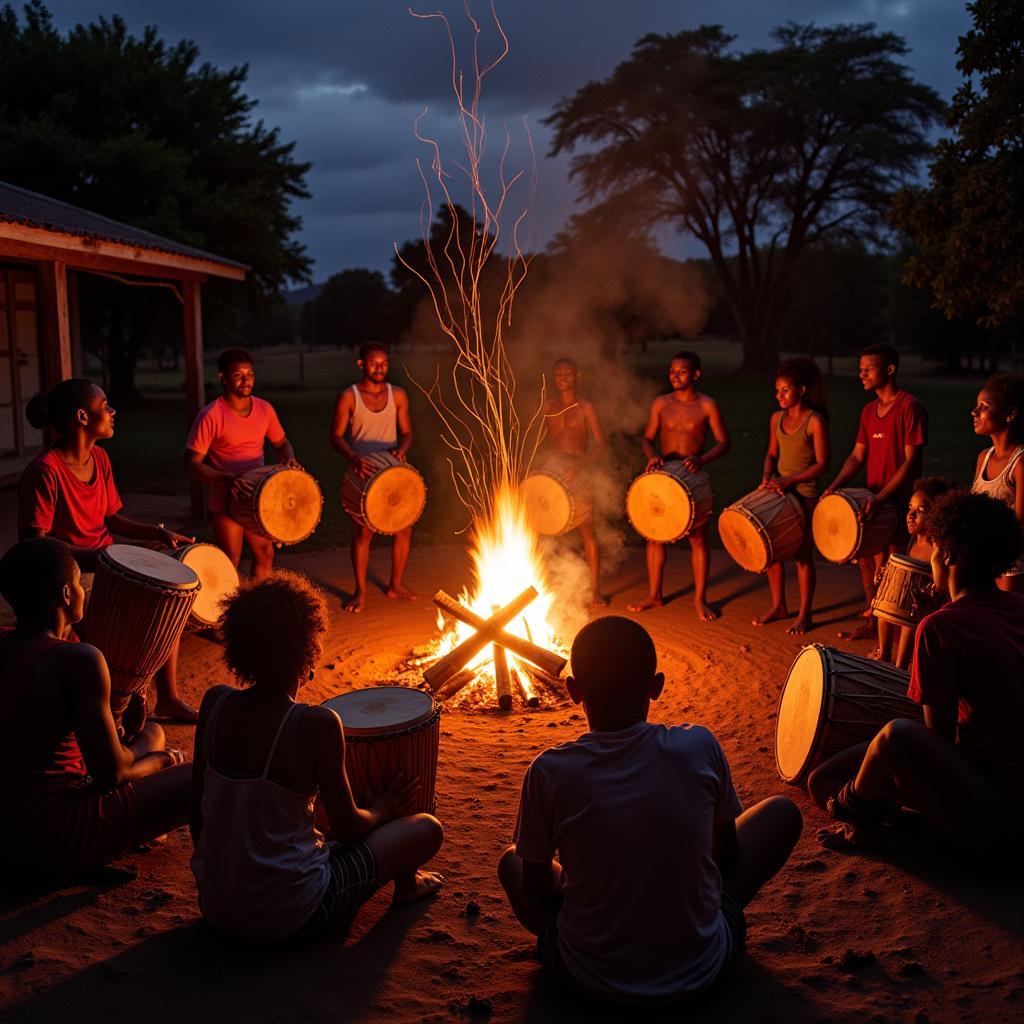 Traditional African music performance