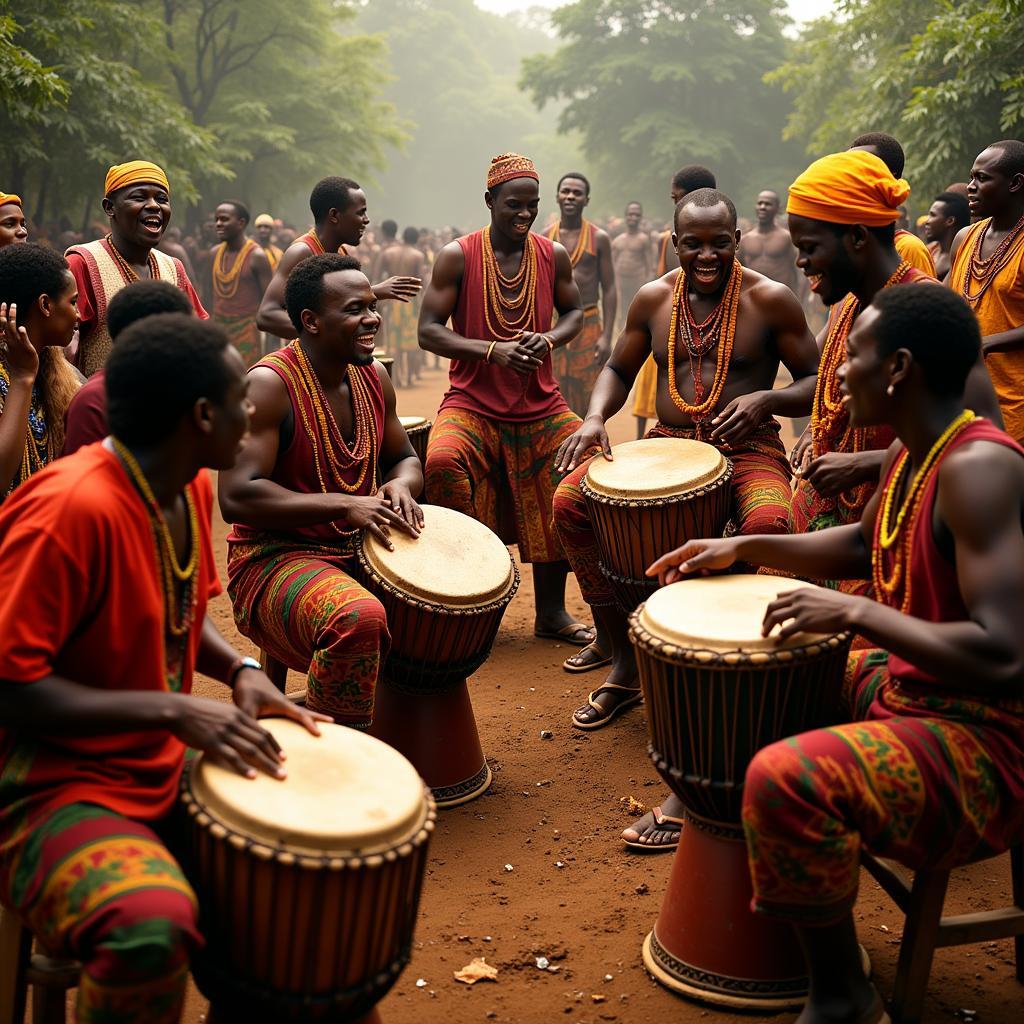 african drum circle performance