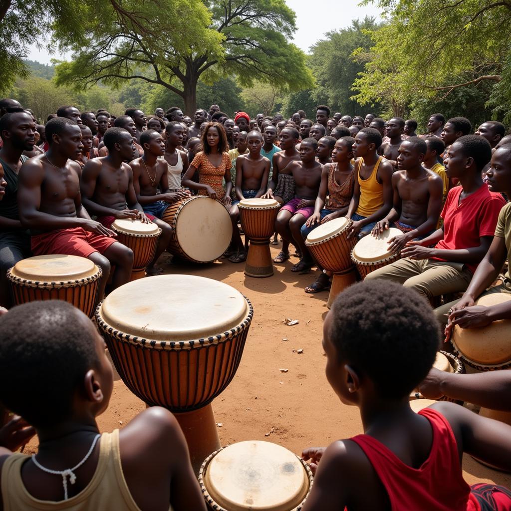 African Drum Circle: A Community Gathering